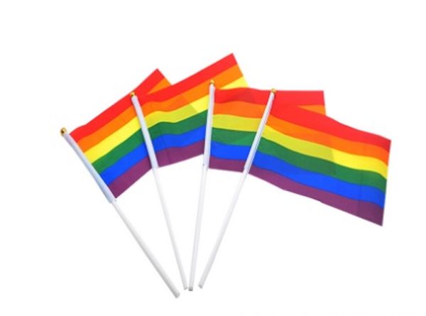 1pc lgbt rainbow flag 14x21cm lesbian gay parade banners lgbt pride flag polyester colorful rainbow flag for decoration 
1pc lgbt rainbow flag 14x21cm lesbian gay parade banners lgbt pride flag polyester colorful rainbow flag for decoration