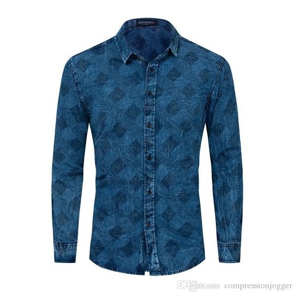 plaid print mens casual shirts fashion single breasted long sleeve mens denim shirts casual males clothing, White;black
plaid print mens casual shirts fashion single breasted long sleeve mens denim shirts casual males clothing, White;black