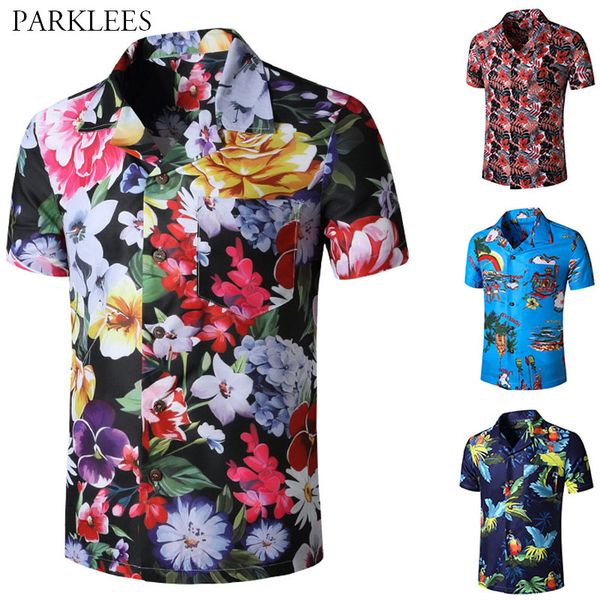 hawaiian shirt for men colorful floral printed summer mens short sleeve shirts casual loose chemise homme with front pocket 2xl, White;black
hawaiian shirt for men colorful floral printed summer mens short sleeve shirts casual loose chemise homme with front pocket 2xl, White;black