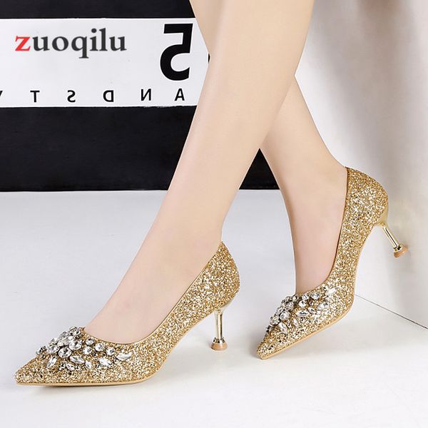 2019 new women pumps classic sequined shallow women high heels pointed wedding shoes party rhinestone heels shoes, Black
2019 new women pumps classic sequined shallow women high heels pointed wedding shoes party rhinestone heels shoes, Black