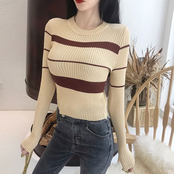autumn winter cotton knitted sweater women slim long-sleeve bottomming knitwear korean basic pullovers, White;black
autumn winter cotton knitted sweater women slim long-sleeve bottomming knitwear korean basic pullovers, White;black
