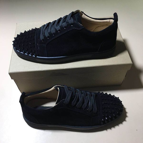 new fashion designer sneakers low cut spikes flats shoes red bottom causual shoes for mens and women with boxt07, Black
new fashion designer sneakers low cut spikes flats shoes red bottom causual shoes for mens and women with boxt07, Black