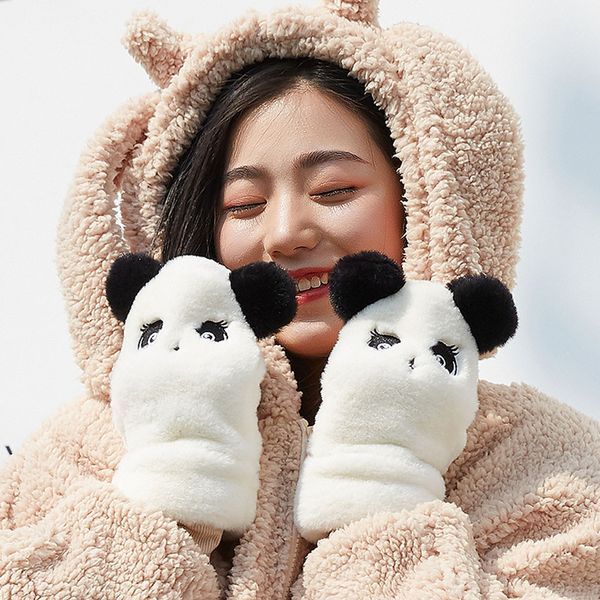 women winter cartoon gloves black and white panda and ladies girls outdoor sports plush thick keep warm gloves mittens, Blue;gray
women winter cartoon gloves black and white panda and ladies girls outdoor sports plush thick keep warm gloves mittens, Blue;gray