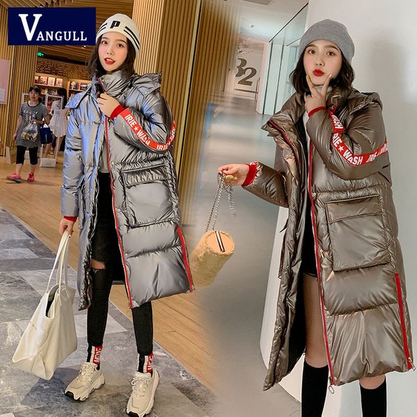 vangull new women down jacket silver glossy cotton padded winter female jacket fashion big pocket long for women hooded parkas, Black
vangull new women down jacket silver glossy cotton padded winter female jacket fashion big pocket long for women hooded parkas, Black