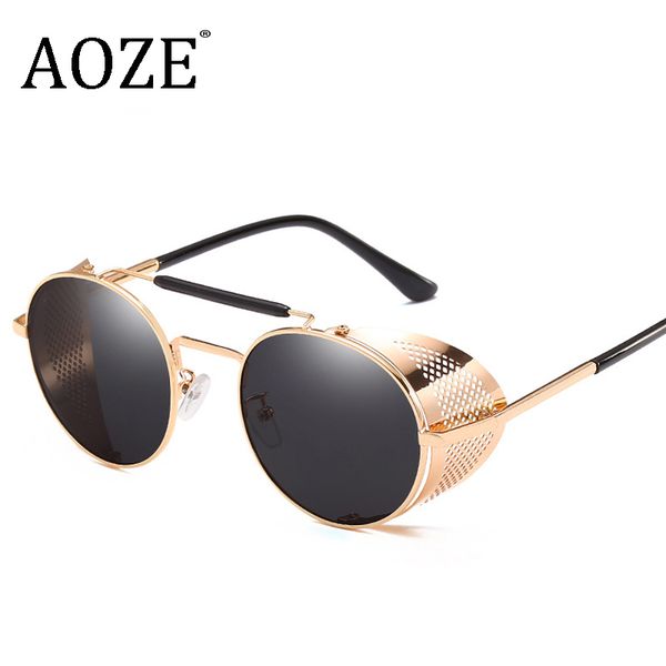 aoze 2019 goggles retro steampunk sunglasses round designer steam punk metal shields sunglasses men women uv400 gafas de sol, White;black
aoze 2019 goggles retro steampunk sunglasses round designer steam punk metal shields sunglasses men women uv400 gafas de sol, White;black