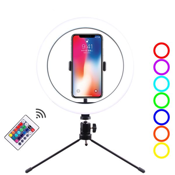 10 inch led rgb ring light desklive studio video makeup fill light selfie ring lamp with tripod phone holder
10 inch led rgb ring light desklive studio video makeup fill light selfie ring lamp with tripod phone holder