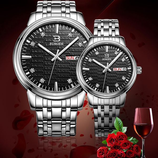 couple watches binger mens business dress watches 50m waterproof sport watch men fashion women watch lovers quartz clock, Slivery;brown
couple watches binger mens business dress watches 50m waterproof sport watch men fashion women watch lovers quartz clock, Slivery;brown
