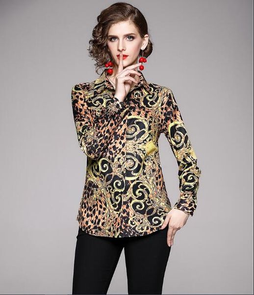 fashion leopard print golden blouses and shirts women turn-down collar long sleeve harajuku streetwear vintage leisure top, White
fashion leopard print golden blouses and shirts women turn-down collar long sleeve harajuku streetwear vintage leisure top, White