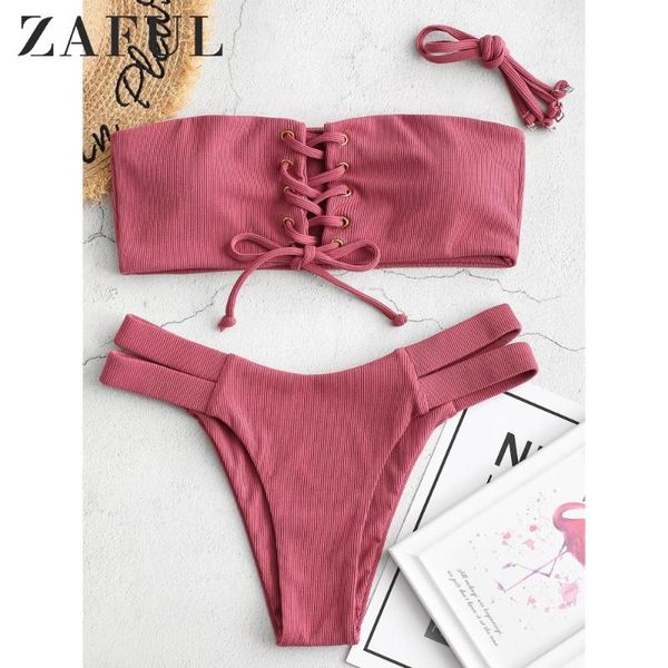 zaful bikini women ribbed bandeau lace up bikini swimsuit push up bathing suit solid cut out swimwear 2020
zaful bikini women ribbed bandeau lace up bikini swimsuit push up bathing suit solid cut out swimwear 2020