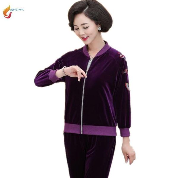 autumn new large size 5xl women's suit middle-aged gold velvet spring fashion two-piece middle-aged casual sportswear suit g833, Gray
autumn new large size 5xl women's suit middle-aged gold velvet spring fashion two-piece middle-aged casual sportswear suit g833, Gray