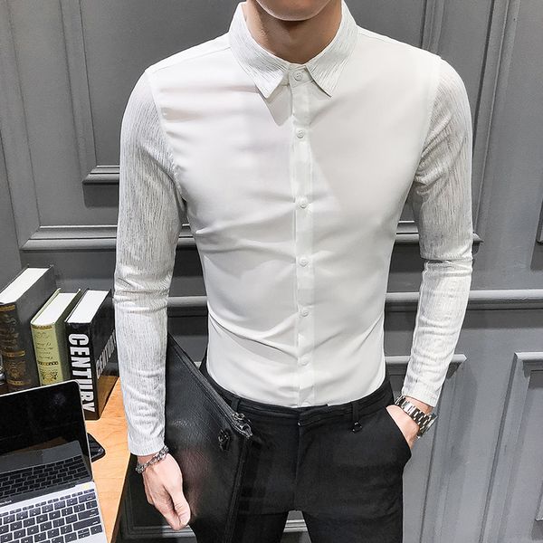 camisas hombre manga larga brand new spring 2019 shirt men patchwork design mens shirts casual slim fit night club tuxedo men, White;black
camisas hombre manga larga brand new spring 2019 shirt men patchwork design mens shirts casual slim fit night club tuxedo men, White;black