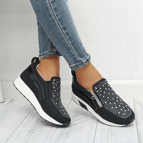 bling rhinestone loafers women casual shoes glitter pu flats shoes platform thick soft sole wedges woman lazy zipper sneakers, Black
bling rhinestone loafers women casual shoes glitter pu flats shoes platform thick soft sole wedges woman lazy zipper sneakers, Black