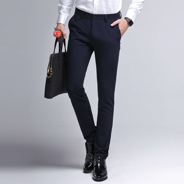 new classic men business pants fashion dress pants men slim fit trousers office casual black formal suit, White;black
new classic men business pants fashion dress pants men slim fit trousers office casual black formal suit, White;black