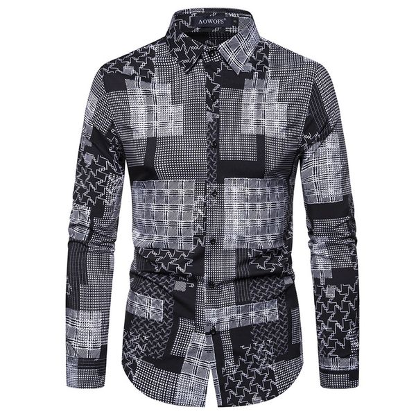 digital print mens casual shirts fashion lapel neck single breasted mens designer shirts casual males clothing, White;black
digital print mens casual shirts fashion lapel neck single breasted mens designer shirts casual males clothing, White;black