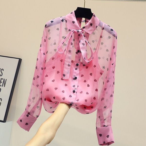 new korean bow tie shirt woman's new fashion pink shirts loose spring chic love print chiffon blouse blusas ladies two-piece, White
new korean bow tie shirt woman's new fashion pink shirts loose spring chic love print chiffon blouse blusas ladies two-piece, White