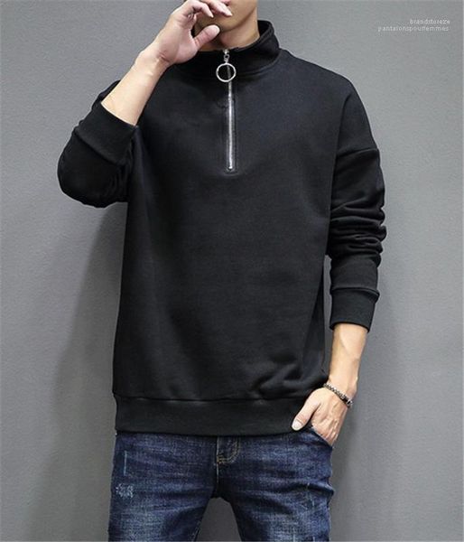 loose zippet panelled stand collar mens sweatshirts casual males clothing solid color mens designer sweatshirts fashion, Black
loose zippet panelled stand collar mens sweatshirts casual males clothing solid color mens designer sweatshirts fashion, Black