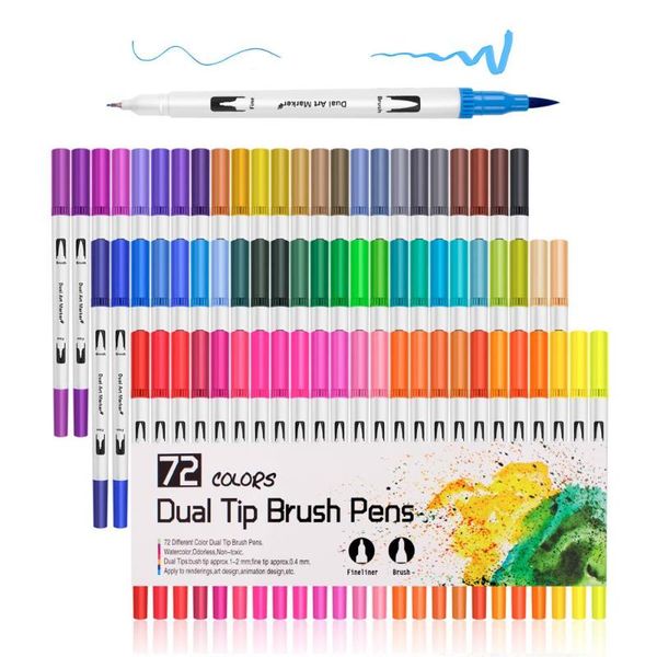 watercolor brush pen 12 24 36 48 60 72 100 120 colors watercolor markers dual tip sketch painting set for schools art supplies
watercolor brush pen 12 24 36 48 60 72 100 120 colors watercolor markers dual tip sketch painting set for schools art supplies