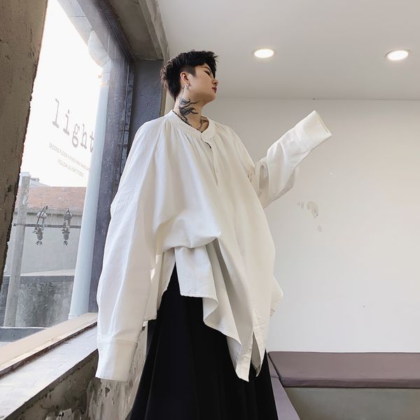 men's casual shirts male women streetwear japan kimono vintage long style dress men oversize bat sleeve loose white shirt, White;black
men's casual shirts male women streetwear japan kimono vintage long style dress men oversize bat sleeve loose white shirt, White;black