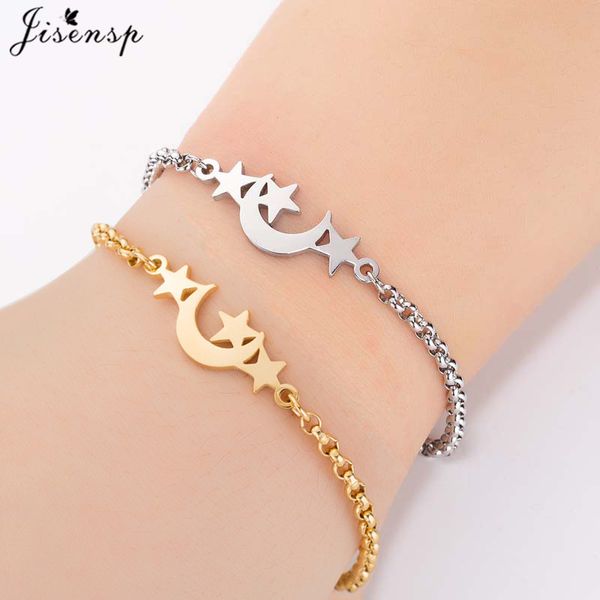 jisensp delicate design moon and stars stainless steel bracelet for women lovely moon star chain bracelet fashion jewelry, Black
jisensp delicate design moon and stars stainless steel bracelet for women lovely moon star chain bracelet fashion jewelry, Black