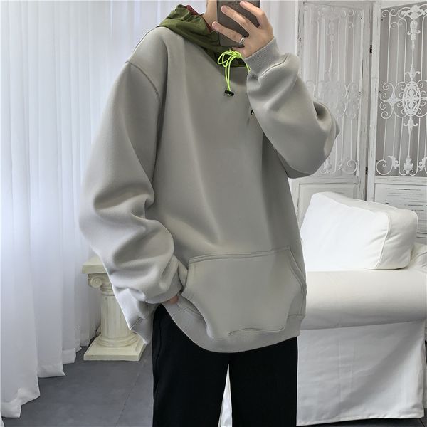 2019 autumn and winter new youth popular loose color matching hooded sweatshirt fashion casual pullover black white / gray m-xl
2019 autumn and winter new youth popular loose color matching hooded sweatshirt fashion casual pullover black white / gray m-xl