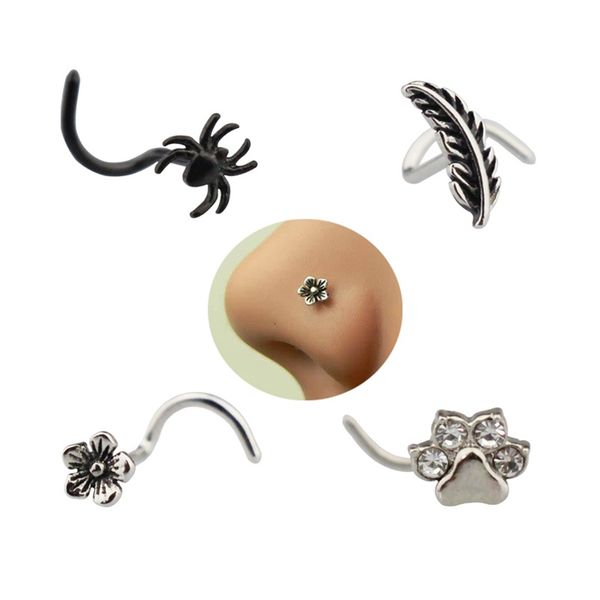 hongtu 1 pc 20g nose stud piercings steel piercing nose stud copper spider flower feather paw nose rings nariz piercing jewelry, Slivery;golden
hongtu 1 pc 20g nose stud piercings steel piercing nose stud copper spider flower feather paw nose rings nariz piercing jewelry, Slivery;golden