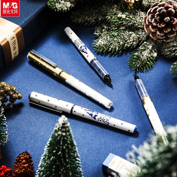 christmas gift gel ink pens 0.5mm black ink 4pcs/lot