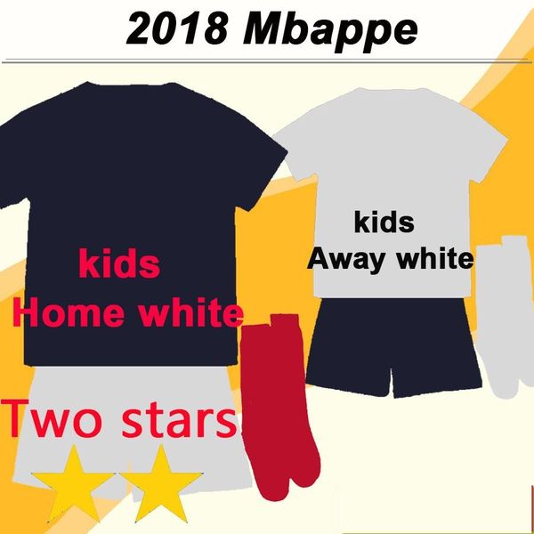 2018 2 Stars MBAPPE GRIEZMANN Kids Kit Home away Soccer Jerseys POGBA GIROUD DEMBELE KANTE Child Football Shirts Maillots de foot
2018 2 Stars MBAPPE GRIEZMANN Kids Kit Home away Soccer Jerseys POGBA GIROUD DEMBELE KANTE Child Football Shirts Maillots de foot