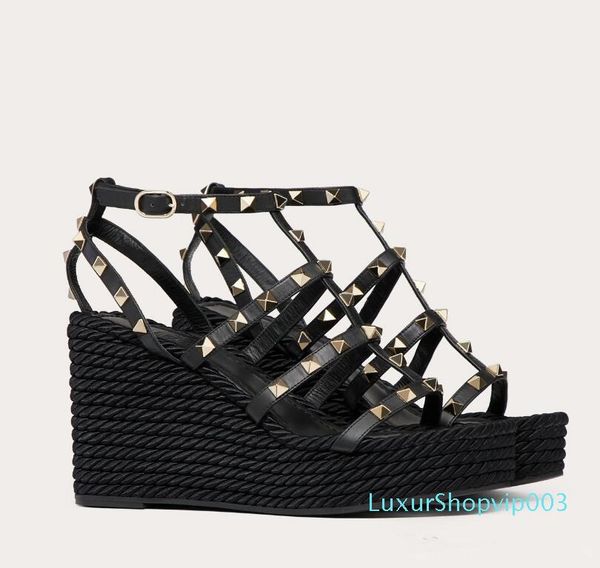 studs shoes for women's wedges sandal with rock rivets shoes retro high heels wedge heels platform shoes with straps 35-42, Black
studs shoes for women's wedges sandal with rock rivets shoes retro high heels wedge heels platform shoes with straps 35-42, Black