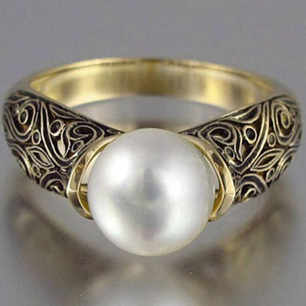 created imitation pearls wedding rings for women jewelry vintage gold color men engagement rings female anel, Silver
created imitation pearls wedding rings for women jewelry vintage gold color men engagement rings female anel, Silver