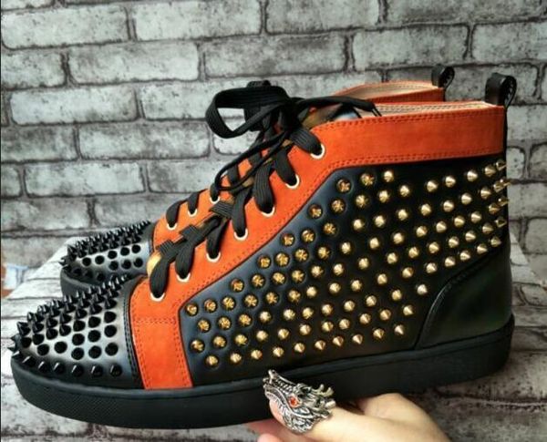 wholesale new red bottom rivets shoe men high casual shoes fashion luxury red bottom spikes studded flat shoes for men t18
wholesale new red bottom rivets shoe men high casual shoes fashion luxury red bottom spikes studded flat shoes for men t18