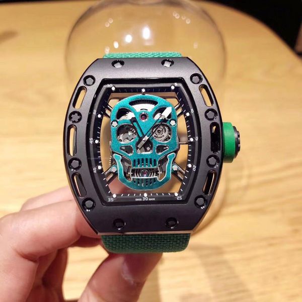 new 052 skeleton green skull dial miyota automatic men's watch steel case 052 green cloth strap watch hello_watch., Slivery;brown
new 052 skeleton green skull dial miyota automatic men's watch steel case 052 green cloth strap watch hello_watch., Slivery;brown