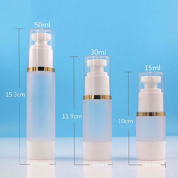 15ml 30ml 50ml white frosted airless bottle cosmetic lotion cream pump small travel skin care cream container f3481
15ml 30ml 50ml white frosted airless bottle cosmetic lotion cream pump small travel skin care cream container f3481