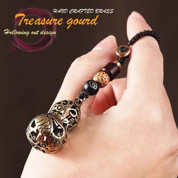 100% brass handmade hollow treasure gourd key chain diy pendant chinese style couple traditional charm gift retro antique crafts, Bronze;silver
100% brass handmade hollow treasure gourd key chain diy pendant chinese style couple traditional charm gift retro antique crafts, Bronze;silver