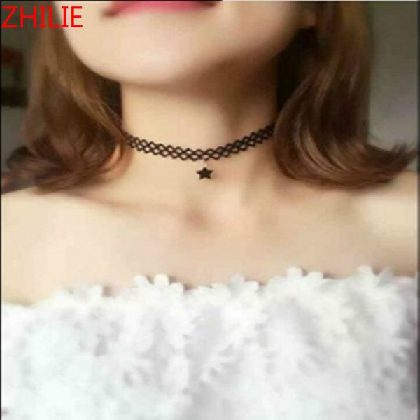 2017 fashion jewelry geometric lace hollow five-pointed star short clavicle chain necklace female wholesale, Silver
2017 fashion jewelry geometric lace hollow five-pointed star short clavicle chain necklace female wholesale, Silver