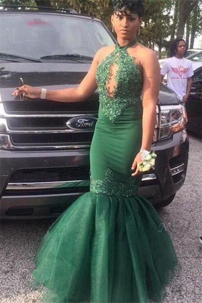 african prom dress appliqued beaded floor length halter mermaid green evening gowns vestidos largos de fiesta elegante, Black
african prom dress appliqued beaded floor length halter mermaid green evening gowns vestidos largos de fiesta elegante, Black