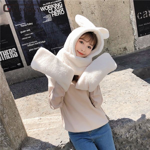 2019 autumn and winter hat scarf gloves three-piece set of female korean version cartoon cap thickened warm women, Blue;gray
2019 autumn and winter hat scarf gloves three-piece set of female korean version cartoon cap thickened warm women, Blue;gray