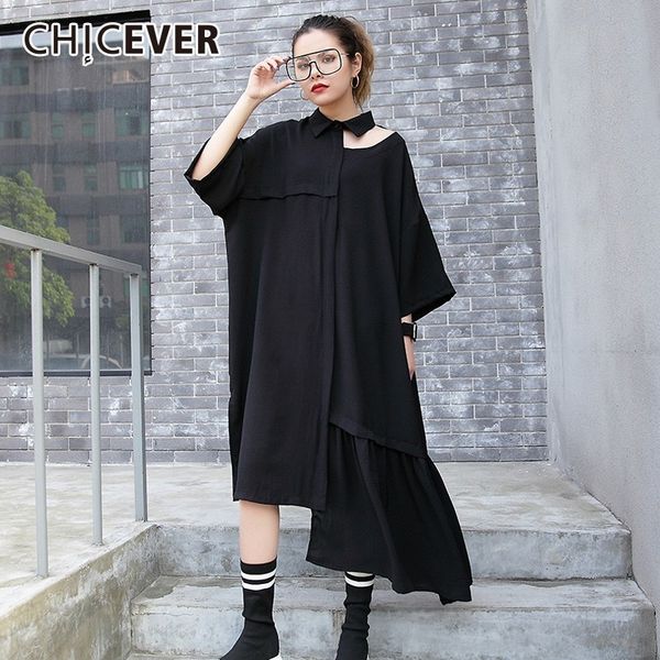 chicever patchwork dresses for women lapel hollow out half sleeve loose asymmetric hem black dress casual clothes new, Black;gray
chicever patchwork dresses for women lapel hollow out half sleeve loose asymmetric hem black dress casual clothes new, Black;gray