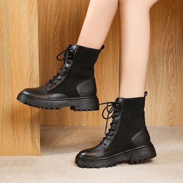 2019 autumn and winter new leather casual women's boots warm non-slip fashion wild ladies short boots british style, Black
2019 autumn and winter new leather casual women's boots warm non-slip fashion wild ladies short boots british style, Black
