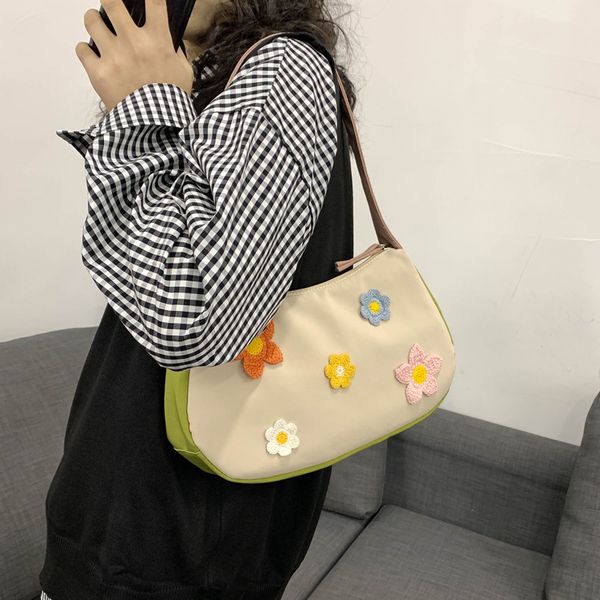 women's bag oxford baguette single appliques floral shoulder bags lady france elegant style handbag purse
