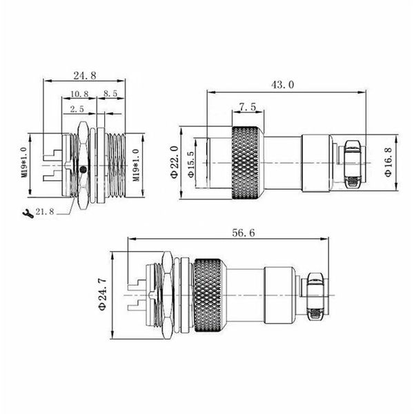 5pcs gx12 female&male connector plug socket metal aviation plug 12mm wire cable panel connector circular socket connector
5pcs gx12 female&male connector plug socket metal aviation plug 12mm wire cable panel connector circular socket connector