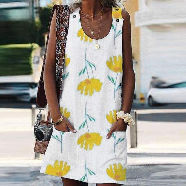 2020 summer women's print beach dresses pocket round collar tunic sleeveless casual waist simple style vestidos
2020 summer women's print beach dresses pocket round collar tunic sleeveless casual waist simple style vestidos