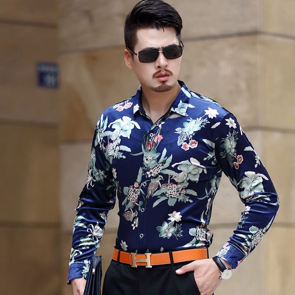 exquisite plant flower 3d print high-end long sleeve shirt new arrival 2019 quality gold velvet soft comfortable men shirt -3xl, White;black 
exquisite plant flower 3d print high-end long sleeve shirt new arrival 2019 quality gold velvet soft comfortable men shirt -3xl, White;black