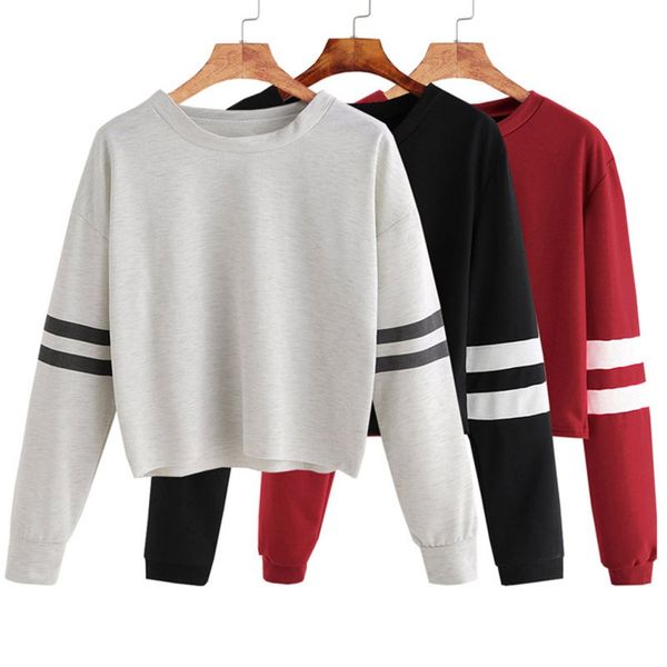 autumn hoodded crop short striped sleeve women long sleeve sweatshirts casual pullovers sweatshirt, Black
autumn hoodded crop short striped sleeve women long sleeve sweatshirts casual pullovers sweatshirt, Black