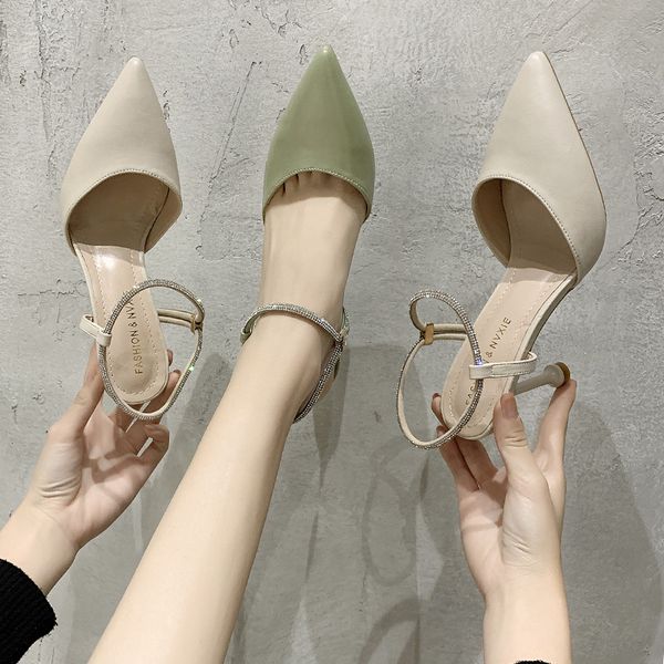 spring shoes sandals summer heels suit female beige 2020 women's fashion ladies pointed woman heeled comfort block, Black
spring shoes sandals summer heels suit female beige 2020 women's fashion ladies pointed woman heeled comfort block, Black