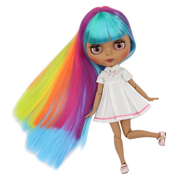 icy factory blyth doll dark skin joint body new matte face fresh colorful straight hair diy sd gift toy t200428
icy factory blyth doll dark skin joint body new matte face fresh colorful straight hair diy sd gift toy t200428