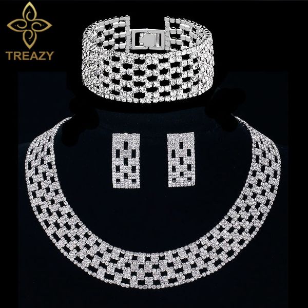 treazy fashion crystal bridal jewelry sets statement choker necklace earrings bracelet for women african wedding jewelry sets, Slivery;golden
treazy fashion crystal bridal jewelry sets statement choker necklace earrings bracelet for women african wedding jewelry sets, Slivery;golden