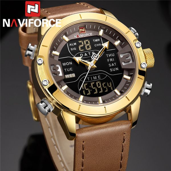 naviforce men watch digital sport man wristwatch genuine leather led quartz business male clock 9153, Slivery;brown
naviforce men watch digital sport man wristwatch genuine leather led quartz business male clock 9153, Slivery;brown