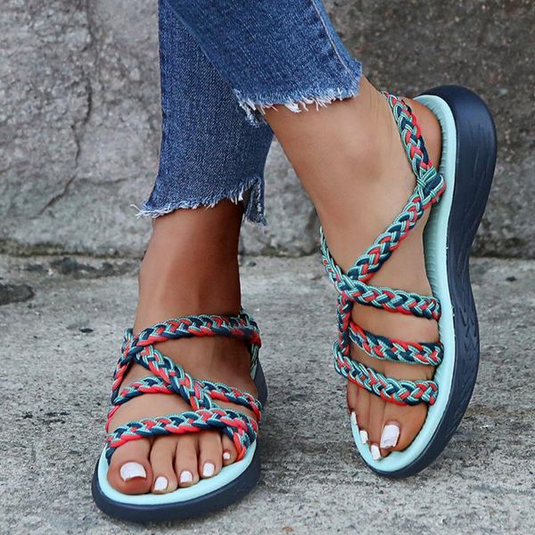 sagace women sandals plus size wedges shoes retro roman woven strappy beach shoes flip-flops sandals footwear for summer mujer, Black
sagace women sandals plus size wedges shoes retro roman woven strappy beach shoes flip-flops sandals footwear for summer mujer, Black