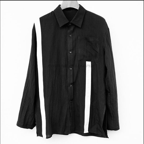 2019 new men's shirt linen black white stitching casual long sleeve shirts square collar single-breasted large size clothing, White;black
2019 new men's shirt linen black white stitching casual long sleeve shirts square collar single-breasted large size clothing, White;black