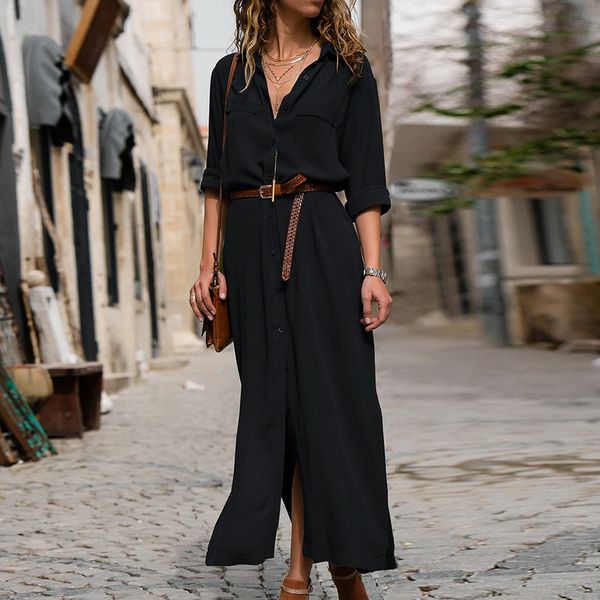 fashion casual long belt dress women 2018 autumn new long sleeve tunic shirt party dress v neck ladies vestidos, Black;gray
fashion casual long belt dress women 2018 autumn new long sleeve tunic shirt party dress v neck ladies vestidos, Black;gray